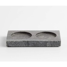Crate & Barrel Hayes 2 Yuvalı Siyah Mermer Sabunluk, Şık ve Fonksiyonel Tasarım