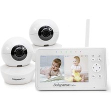 Babysense Video Bebek Monitörü, 4.3 Inç Split Ekran, 2 Kamera, Ptz Fonksiyonu, Gece Görüşü, Iki Yönlü Iletişim