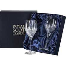 Royal Scot Crystal El Işçiliği Kesim Kristal Iona Şarap Kadehi Seti 2 Adet