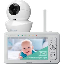Babysense Hd 5 Inç Bebek Monitörü, 2 Kamera, Wifi Gerektirmez, Gece Işığı, 4x Zoom, 4000MAH Pil, 2 Yönlü Ses