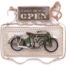 Toptan Bulurum Dekoratif Metal Kapı Yazısı Motosik Dekorlu Vintage Hediyelik