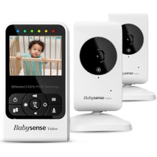 Babysense Video Bebek Monitörü, 2 Kameralı, Sesli Iletişim, Gece Görüşü, 2x Dijital Zoom, 300 M Menzil