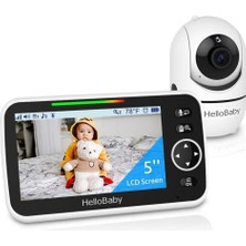 Video Bebek Monitörü, 5 Inç Split Ekran, 30 Saat Pil Ömrü, 355° Pan-Tilt-Zoom, Gece Görüşü