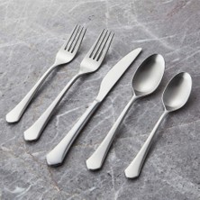Crate & Barrel York Satin 5'li Çatal Bıçak Takımı - Zamansız Paslanmaz Çelik Tasarım