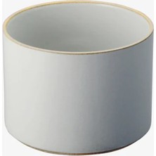 Hasami Porcelain 14,5 cm Parlak Gri Saksı Istiflenebilir Seramik Tasarım