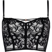 Aubade Love Soul Dantel Bustier Çiçek Desenli Transparan Efektli Çıkarılabilir Askılı Büstiyer