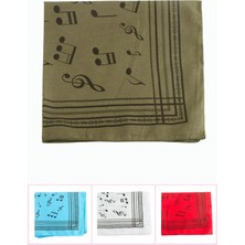 Eco Lounge Nota Desenli Keten Bandana 50*50