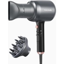 wavytalk Güçlü 2200W Saç Kurutma Makinesi, Gri Renk, Difüzör ve Konsantratör Ile.
