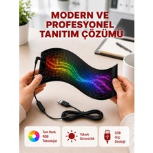 Eco Lounge Rgb Kayar Yazılı LED Reklam Ekranı – USB Bağlantılı Esnek Tasarım