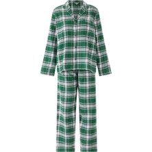 Eberjey Kadife Uzun Pijama Takımı - Yeşil