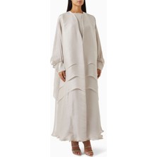 Al Mraikn Şık 3 Parça Abaya Seti Saten Organza ile Modern ve Zarif Günler Için Ideal Seçim