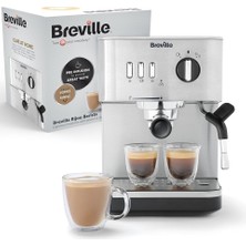 Breville Espresso Makinesi Otomatik ve Manuel, Cappuccino ve Latte Makinesi,15 Bar Pompa, Buhar Çubuğu