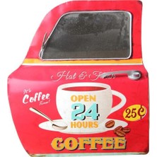 Kaufhier Dekoratif Coffee Temalı Kırmızı Araba Kapısı Ayna Hediyelik