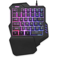 Redthunder Tek El Gaming Klavye ve Rgb Mouse Seti 35 Tuşlu Makro Destekli Mini Oyun Klavyesi