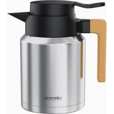 Arendo 1l Paslanmaz Çelik Termos, Çift Duvarlı, Sızdırmaz, 1200 Ml, Sus 201/304 Paslanmaz Çelik