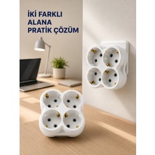 Kaufhier Tek Prizi 4’lü Yapan Priz Adaptörü Direkt Prize Takılan Çoklayıcı 2 Adet Set