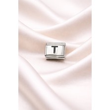 Bşk Virgo T Harfli Charm | Paslanmaz Çelik Harf Charm | Kişiye Özel Bileklik Aksesuarı