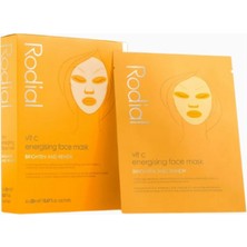 Rodial Vit C Energising Sheet Mask, 4’lü Yüz Için Aydınlatıcı ve Canlandırıcı Bio-Selüloz Maskeler