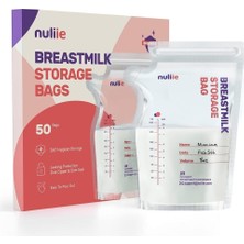 Nuliie 50 Adet Anne Sütü Torbası, 250 ml Bpa Içermez, Dondurulabilir, Çift Fermuarlı