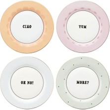 Yvonne Ellen Slogan Yan Tabaklar (4'lü Set)