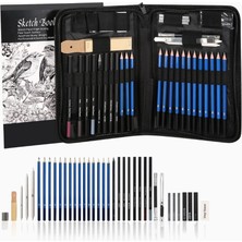 Agptek 41 Parça Çizim Seti-Kurşun Kalem ve 60 Sayfa Defter