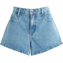 Outland Denim Yüksek Bel Şort - Vintage Tarz
