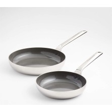 Crate & Barrel Evencook Core Paslanmaz Çelik Başlangıç Seti, 10" Kızartma Tavası ve 3.5qt Sos Tavası