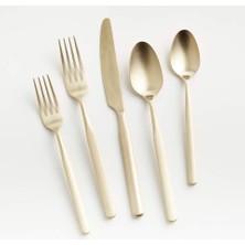 Crate & Barrel Mercer Champagne 20 Parçalı Çatal Bıçak Takımı Şık Altın Dokunuşlu Zarif Tasarım