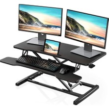 Fitueyes Çalışma Masası Standı, 91,5X40 Cm, Yüksekliği Ayarlanabilir, Büyük Klavye Tepsisi ve Telefon Tutucu