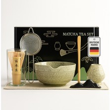 Roxlin Matcha Çay Seti (7 Parça) El Yapımı Seramik Kase, Bambu Çırpıcı ve Diğer Aksesuarlarla