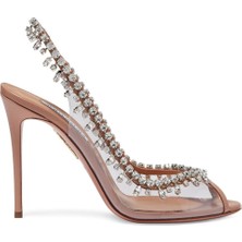 Aquazzura Temptation Kristal Sandalet - Pembe