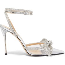 Mach & Mach Kristal Taşlı Pvc Ankle Strap Topuklu Ayakkabı