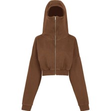 Entire Studios Tam Boy Fermuarlı Kısa Sweatshirt