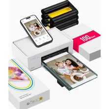 Liene Lıene 10X15 cm Wi-Fi Fotoğraf Yazıcısı, 100 Yaprak Set, 300 Dpı