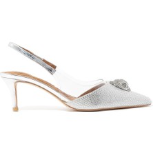 Kurt Geiger Vinyl Slingback Topuklu Ayakkabı - Gümüş Renk