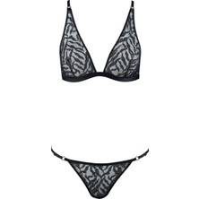 Aubade Moonlight Shadow Iç Çamaşırı Seti, Broderili Bralette ve Mini Kalp Kesim Külot