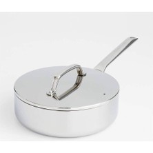 Crate & Barrel Evencook Core 3.25 Qt. Kapaklı Paslanmaz Çelik Sote Tavası