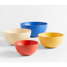 Crate & Barrel Molly Baz Tasarımı 4'lü Bambu Melamin Karıştırma Kasesi Seti