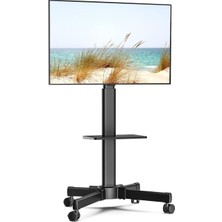 Fitueyes Tekerlekli Mobil Tv Sehpası, 32-55 Inç LCD LED Plazma Ekranlar Için, Yüksekliği Ayarlanabilir