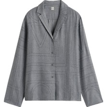 Toteme Monogram Desenli Flanel Pijama Üstü