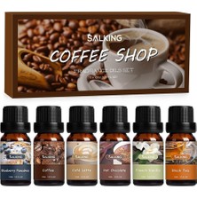Salking Caf Uçucu Yağ Seti, 6 x 10 ml Aroma Terapi Koku Yağları, Difüzör ve Nemlendiriciler Için