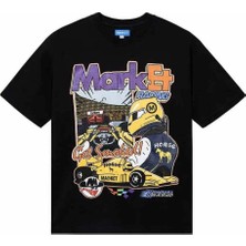 American Rag Cie Express Racing T-Shirt - %100 Pamuklu Siyah Tişört, Gerçek Bedende Uyumlu