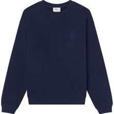 Frame Ritz Unisex Tonal Logo Crewneck - Koyu Mavi