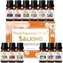 Salking Uçucu Yağ Seti 12X10ML, %100 Organik Koku Yağları