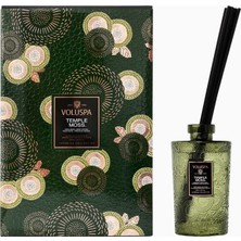 Voluspa Japonica Temple Moss 500ML Lüks Reed Difüzör, 8 Siyah Çubuklu Aromatik Oda Kokusu