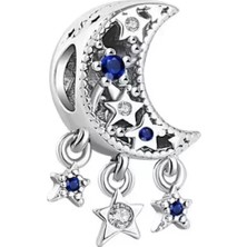 Bşk Virgo 925 Ayar Gümüş Yıldız ve Yeni Ay Charm