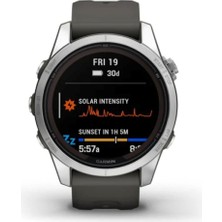 Garmin Fenix 7s Pro Solar Edition Gümüş Kasalı Akıllı Saat