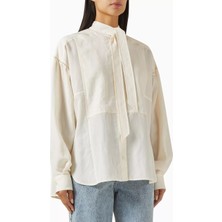 3.1 Phillip Lim Fular Yaka Oversize Bluz, Tencel Poplin, Lüks ve Rahat Şıklık
