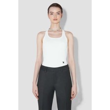 American Rag Cie Beyaz Ribanalı M Tank Top - %98 Pamuk, Şık ve Konforlu