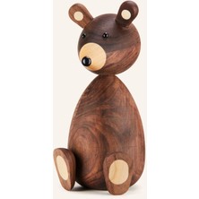 Lucie Kaas Papa Bear Dekoratif Figür, Ceviz Ağacı, 23,5 cm